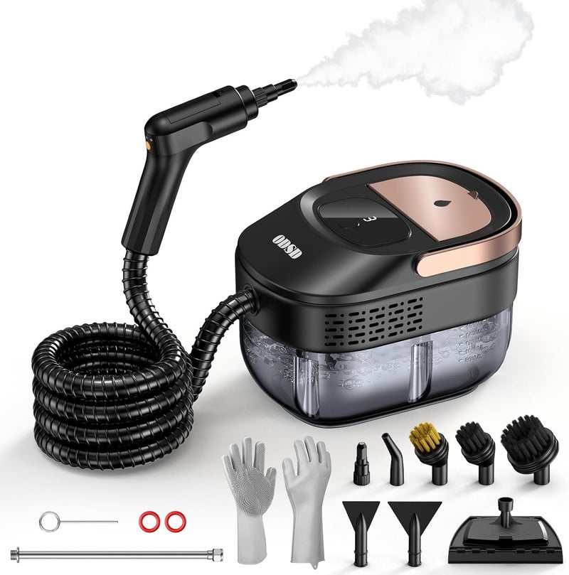 ODSD Steam Cleaner for Home & Car, 3-Level Adjustable Steamer for Cleaning, 15s Heat-Up & 1.6L Large Tank, Handheld Steam Cleaner for Car Detailing, Home, Tile, Grout,Furniture with 15pcs Accessories - Image 1